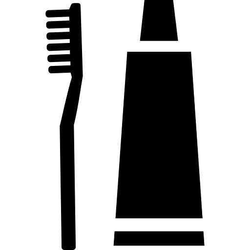 Toothbrush and paste icon